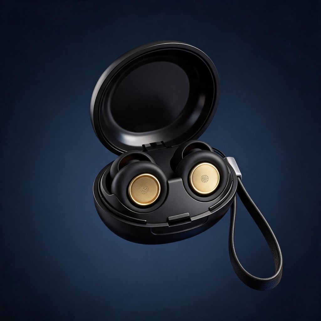 Quiet filter earplugs with their travel case