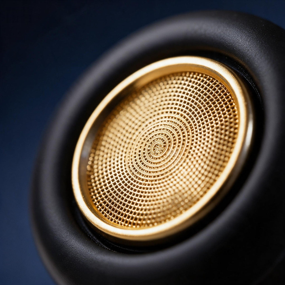 Gold acoustic filter macro detail